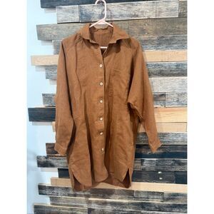 NotPerfectLinen heavyweight linen Livorno-2 toast oversized jacket size S